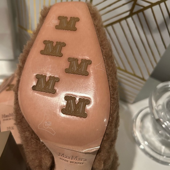 MaxMara Clarec Teddy Camel sling back heel - NEW IN BOX Size 39.5 - Picture 14 of 16